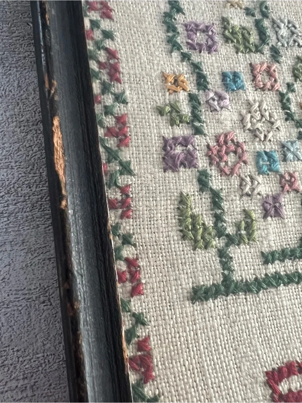 Vintage Cross Stitch Framed 